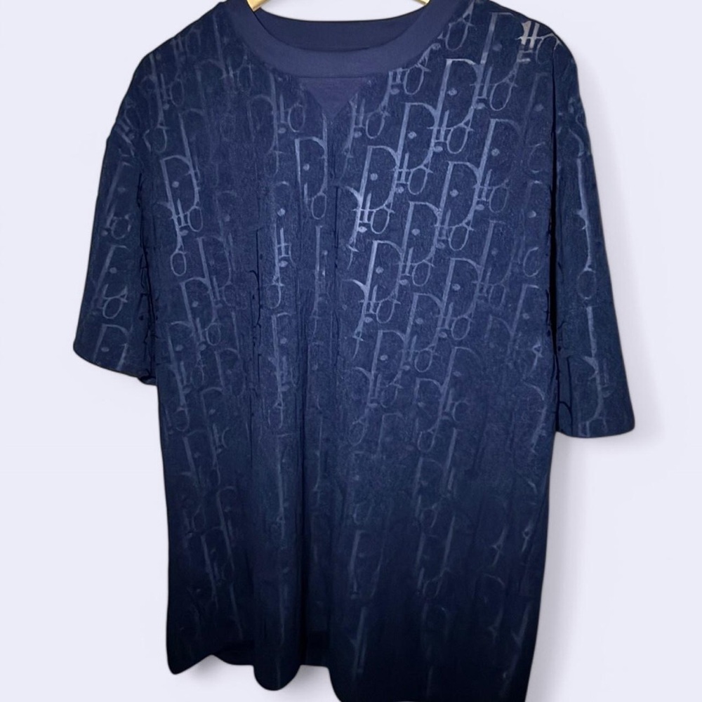 Dior Men's Navy Blue Logo Shirt